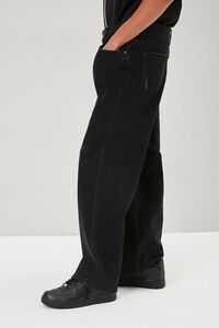 BLACK Distressed Wide-Leg Jeans, image 3