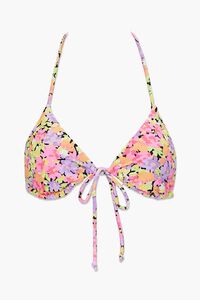 FLORAL/MULTI Floral Print Triangle Bikini Top, image 5