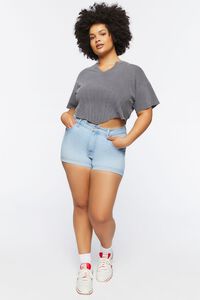 PEWTER Plus Size Raw-Cut Cropped Tee, image 4