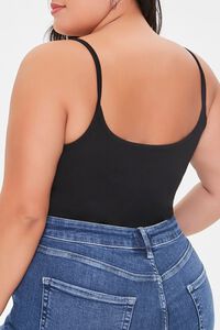 BLACK Plus Size Basic Cami Bodysuit, image 3
