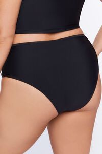 BLACK Plus Size Cheeky Bikini Bottoms, image 4
