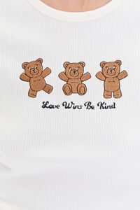 CREAM/MULTI Embroidered Teddy Bear Cropped Tee, image 5