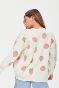 CREAM/PINK Strawberry Cardigan Sweater, image 4