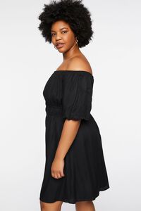 BLACK Plus Size Off-the-Shoulder Dress, image 2