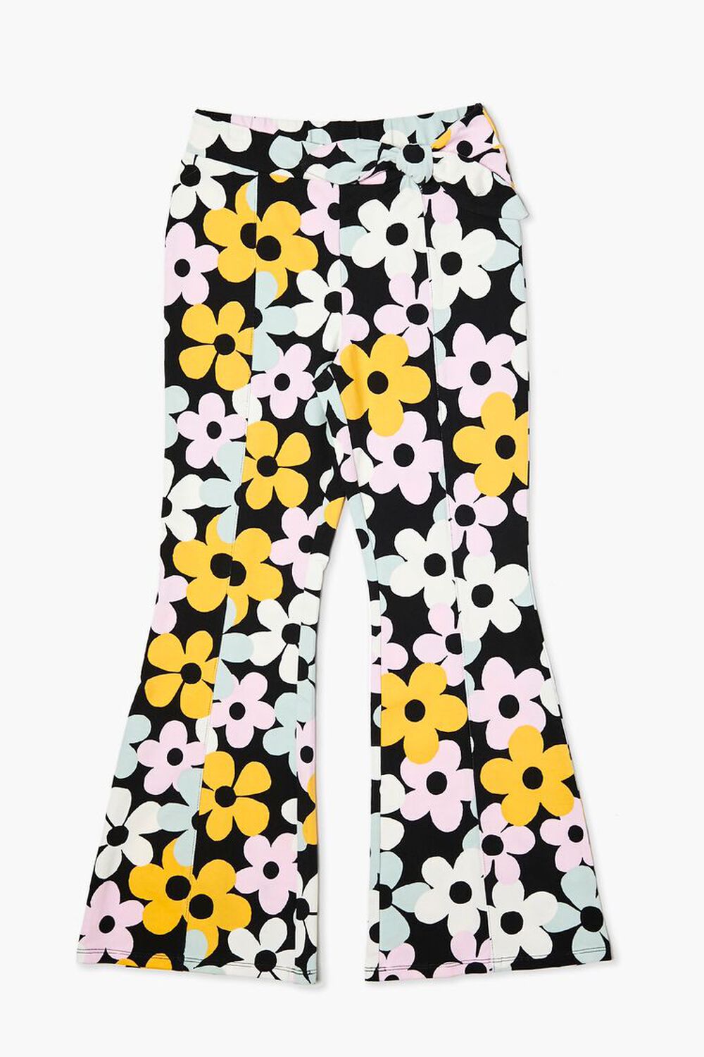 BLACK/MULTI Girls Flower Print Flare-Leg Pants (Kids), image 1
