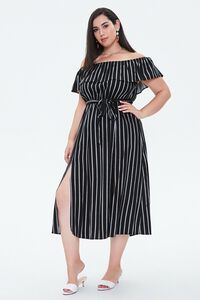 Plus Size Pinstriped M-Slit Dress, image 4