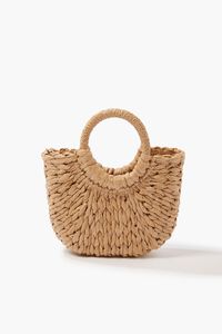 NATURAL Basketwoven Straw Tote Bag, image 3