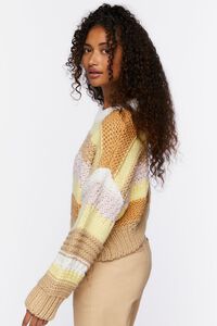 CREAM/MULTI Striped Purl Knit Sweater , image 3