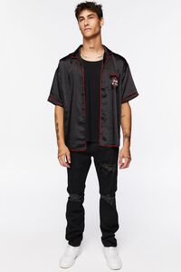 BLACK/RED Youth of Today Graphic Satin Shirt, image 4