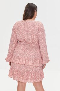 PINK/MULTI Plus Size Floral Print Dress, image 3