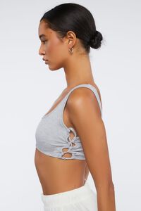 HEATHER GREY Ribbed Crisscross Cropped Tank Top, image 2