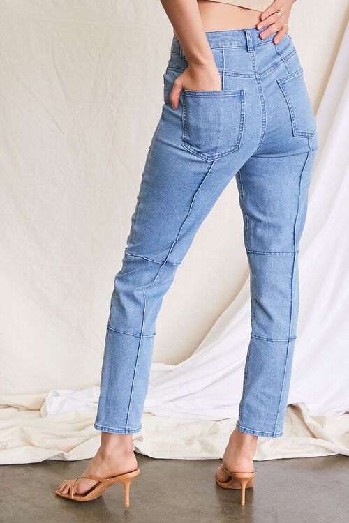 DENIM WASHED Grid Print Ankle-Cut Skinny Jeans, image 4