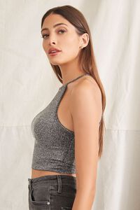 BLACK/SILVER Glitter Knit Cropped Cami, image 3