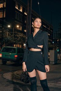 BLACK Cropped Blazer & Mini Skirt Set, image 1