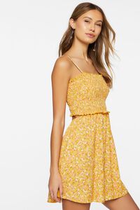 YELLOW/MULTI Ditsy Floral Smocked Mini Dress, image 2