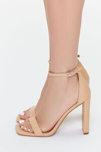NUDE Faux Leather Buckled Heels, image 2