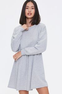 GREY Shirred Shift Mini Dress, image 1