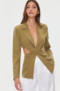 CIGAR Plunging Cutout Buttoned Blazer, image 1