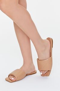 NUDE Faux Leather Crosshatch Sandals, image 1