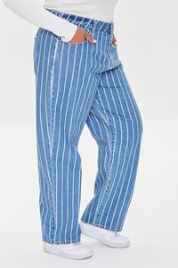 MEDIUM DENIM Plus Size Striped Straight Jeans, image 3