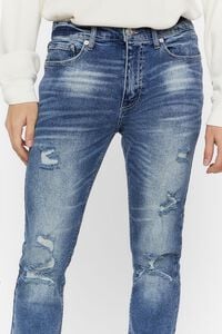 DARK DENIM Distressed Slim-Fit Jeans, image 5
