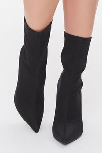 BLACK Lucite Stiletto Sock Booties, image 4