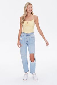 LIGHT YELLOW Ruched Cropped Cami, image 4