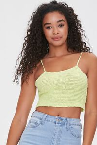 LIME Sweater-Knit Cropped Cami, image 1
