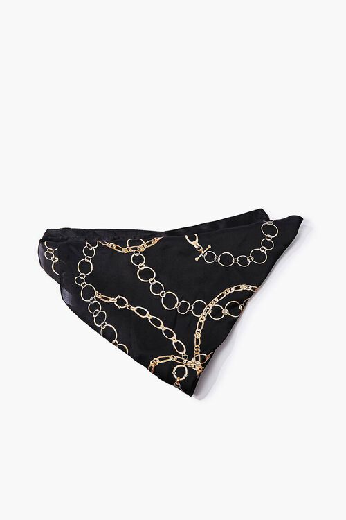 BLACK/GOLD Chain Print Handkerchief Top, image 5