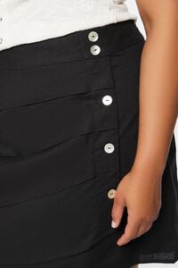 BLACK Plus Size Linen-Blend Mini Skirt, image 6