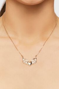 GOLD Winged Heart Pendant Necklace, image 1