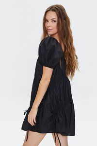 BLACK Tiered Puff-Sleeve Mini Dress, image 2