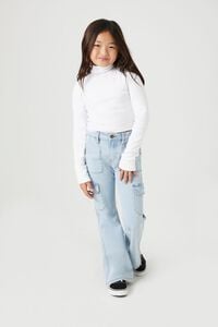 LIGHT DENIM Girls Flare-Leg Cargo Jeans (Kids), image 1