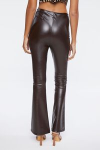 COFFEE Faux Leather High-Rise Flare Pants, image 4