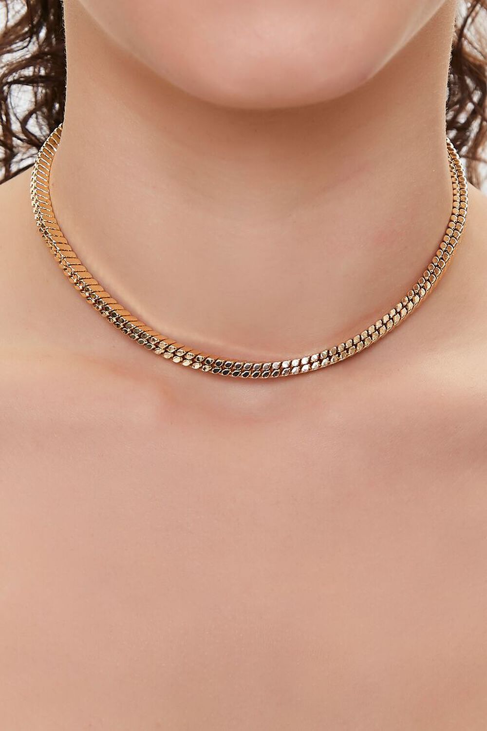 GOLD Herringbone Chain Necklace, image 1
