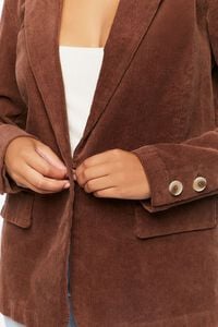 CHOCOLATE Cotton-Blend Button-Front Blazer, image 5