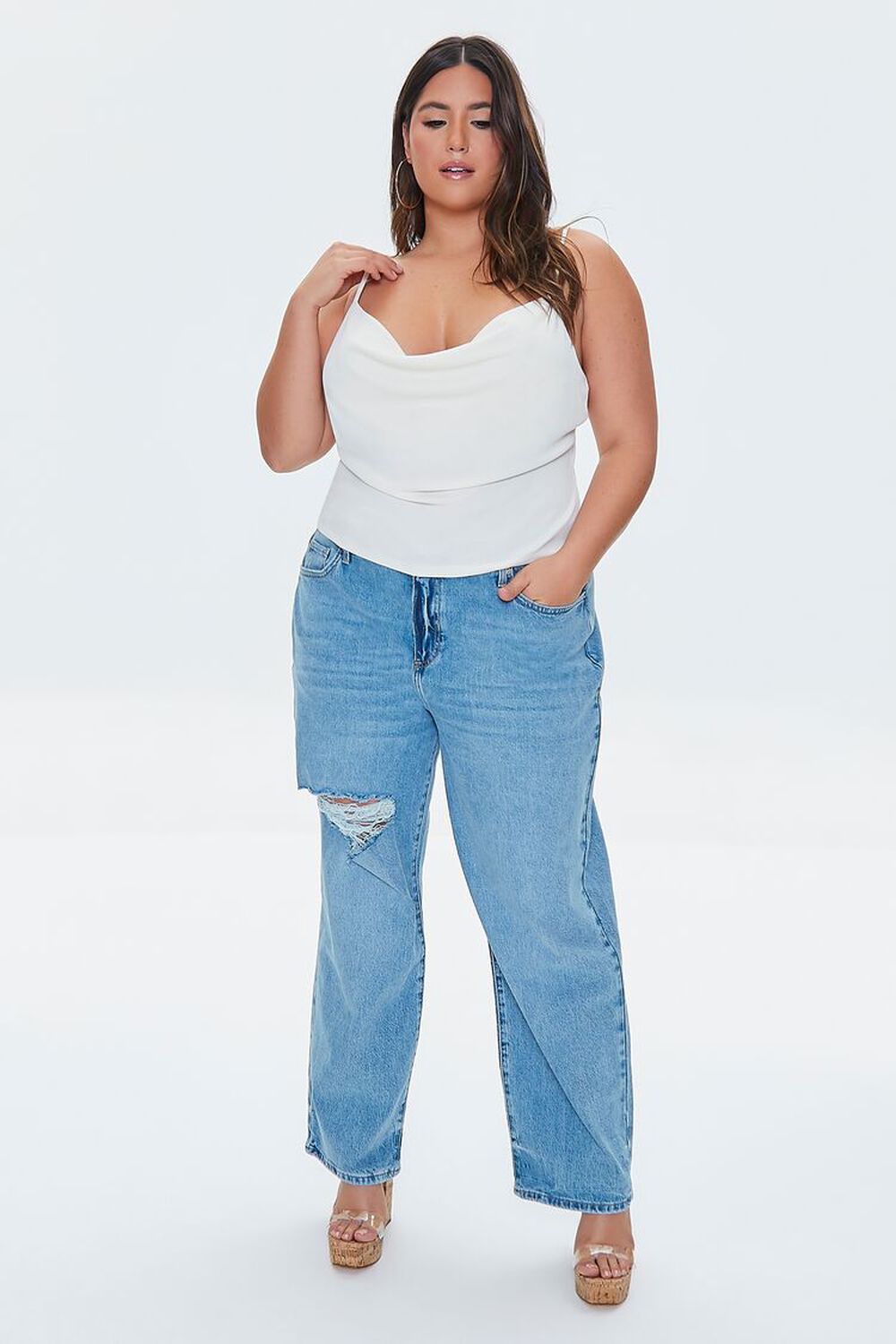 MEDIUM DENIM Plus Size 90s-Fit High-Rise Jeans, image 1