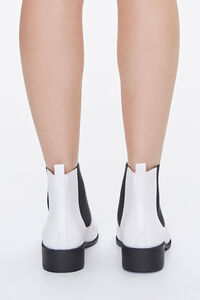 WHITE Faux Leather Chelsea Boots, image 3