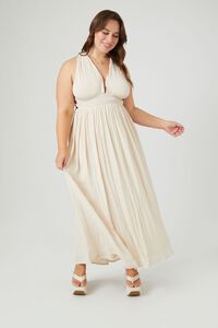 SANDSHELL Plus Size Plunging Sleeveless Maxi Dress, image 1