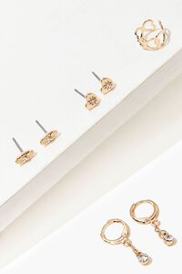 PINK/GOLD Variety Stud & Drop Earring Set, image 2