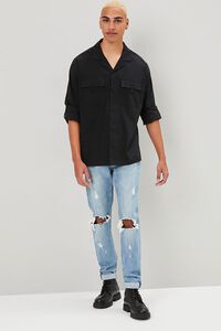 BLACK Vented Button-Front Shirt, image 4