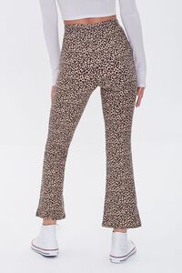 TAN/BLACK Leopard Print Flare Pants, image 4