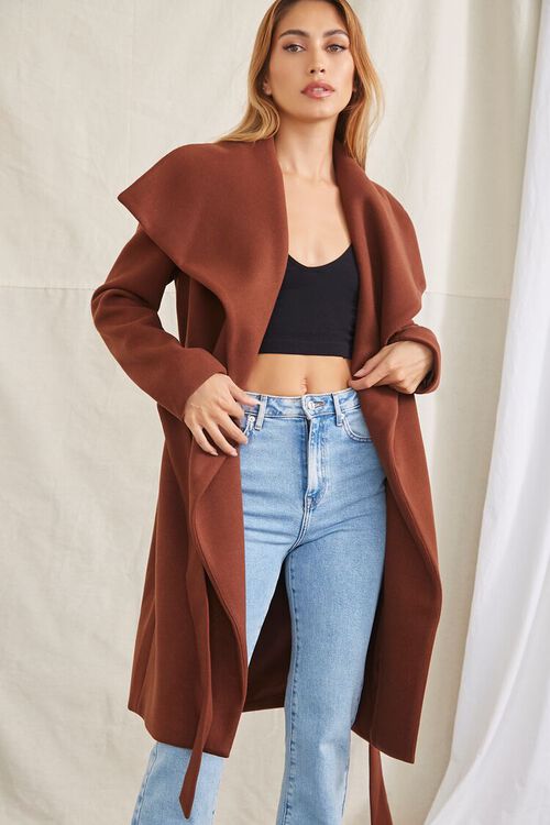 BROWN Belted Duster Coat, image 1