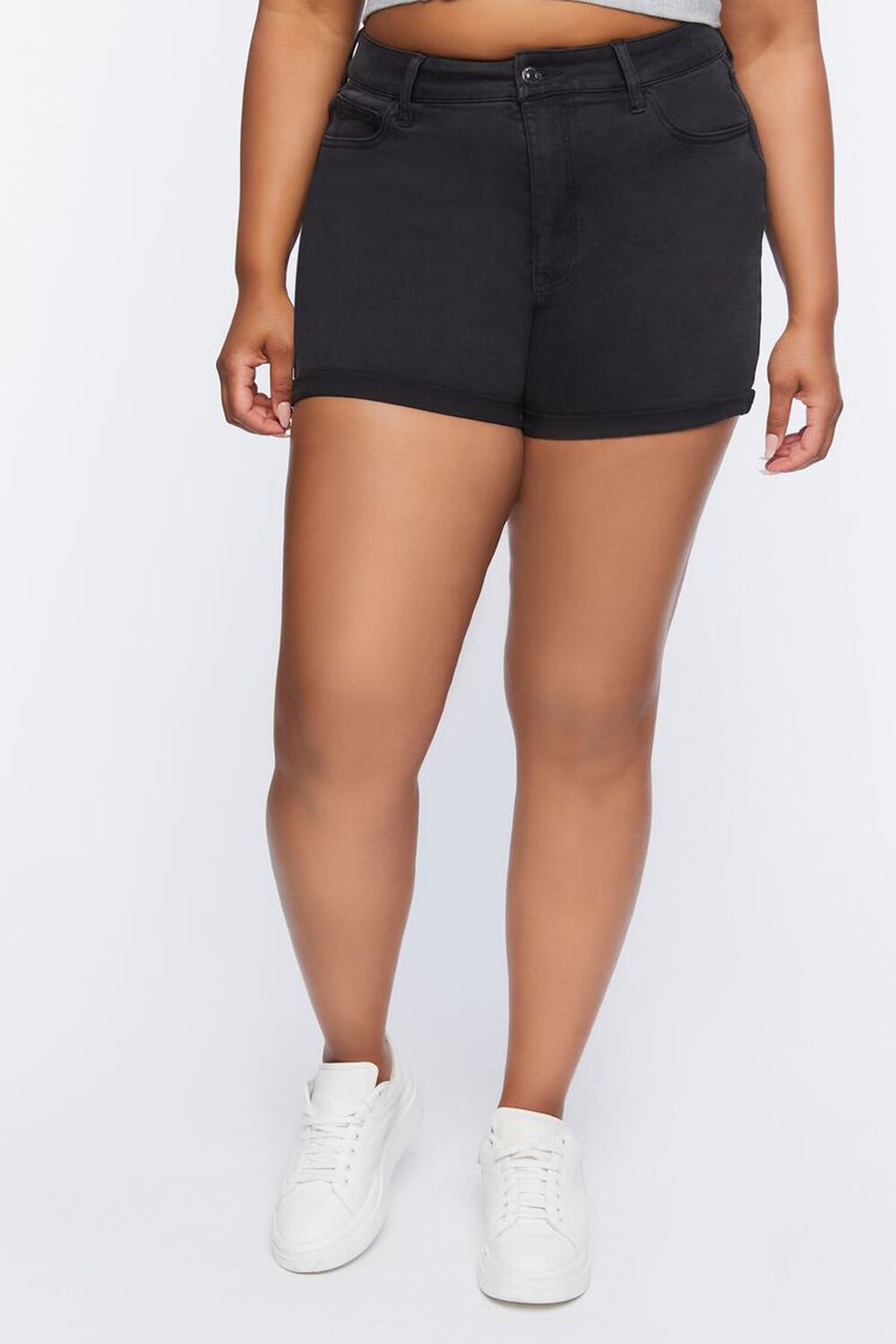 Plus Size Denim Curvy Shorts, image 2