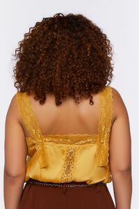 MATTE GOLD Plus Size Satin Lace-Trim Cami, image 3