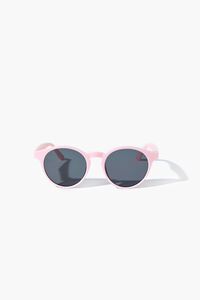 PINK/BLACK Girls Round Frame Sunglasses (Kids), image 1
