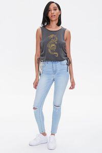 GREY/MULTI Lace-Up Dragon Muscle Tee, image 4