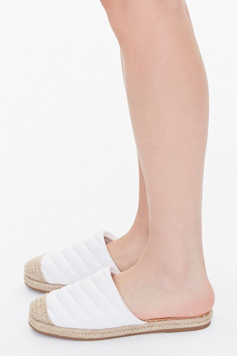 WHITE Quilted Espadrille Flats, image 2