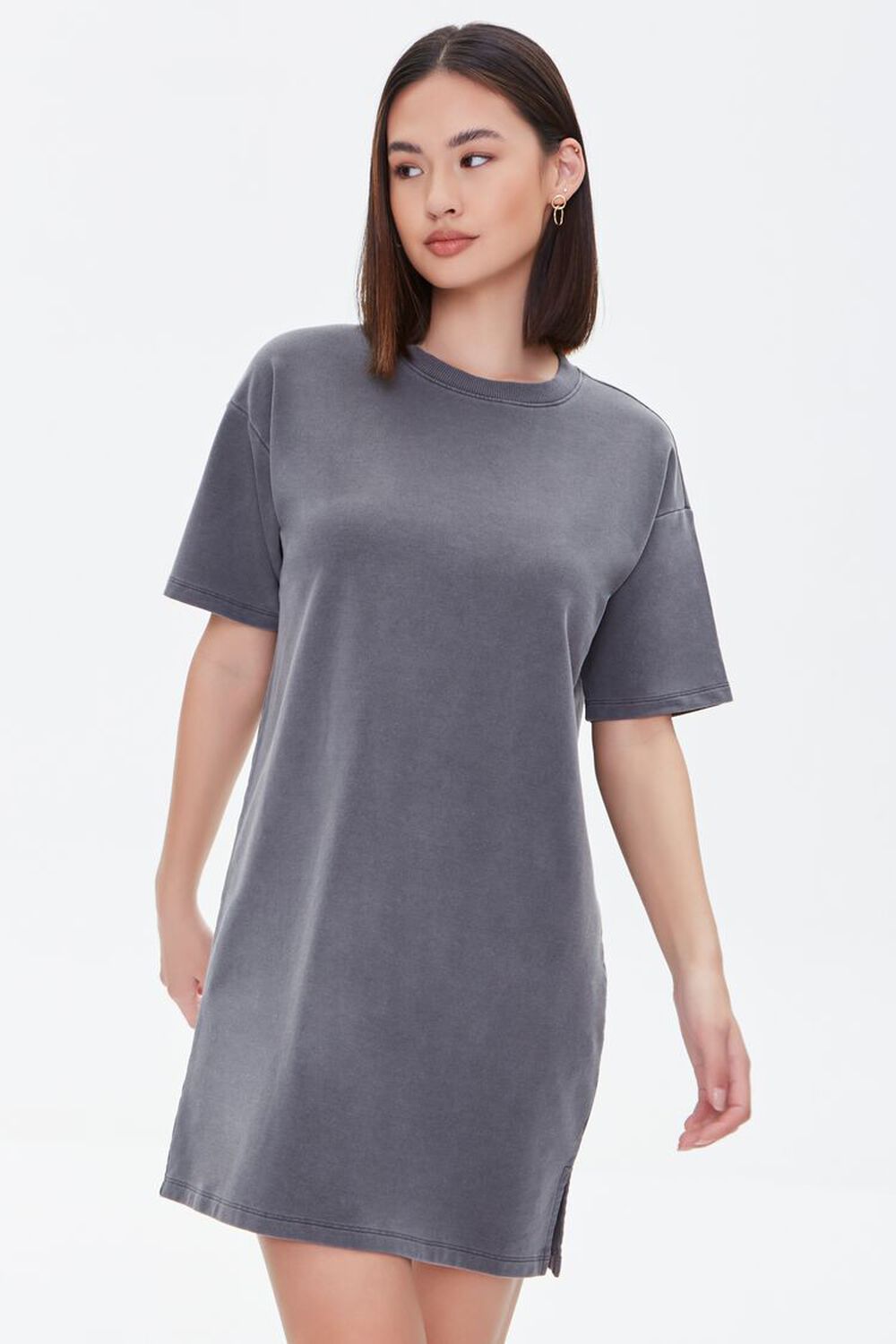 GREY Mineral Wash T-Shirt Dress, image 1