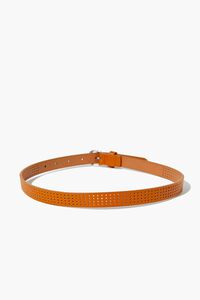 TAN Girls Perforated Faux Leather Belt (Kids), image 2